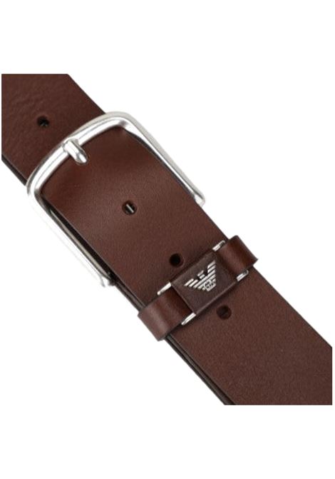 Cintura in pelle con fibbia logata EMPORIO ARMANI | Cinture | Y4S571 Y740G80005